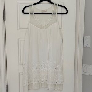 Anthropologie Lili’s Closet White Sleeveless Eyelet Mini Dress